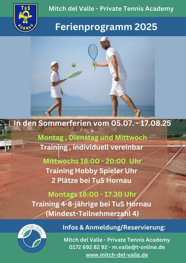 Tennis Ferienprogramm 2025