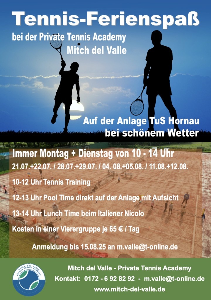 Tennis-Ferienspaß Werbung