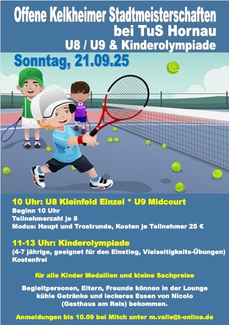 Tennisturnier für Kinderanzeigen